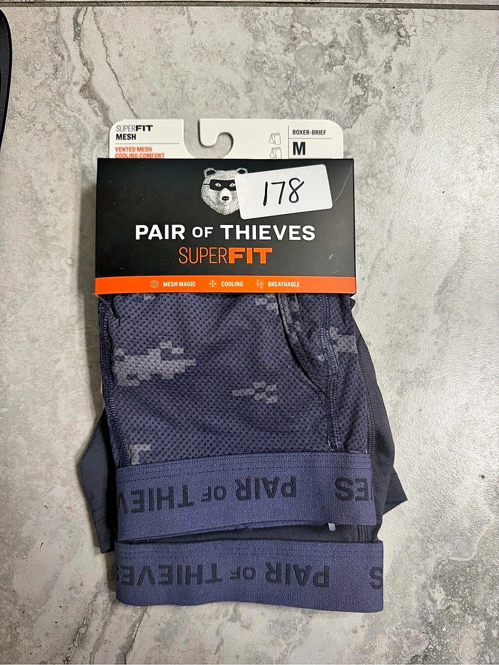 Pair of Thieves SuperFit Mesh Boxer Brief Mesh Boxer Briefs Purple & Gray Medium
